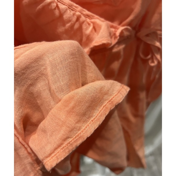 Vintage Old Navy Y2K Babydoll Cotton Tank Top Size M Tie Waist Ruffle Top Dainty - Picture 8 of 11